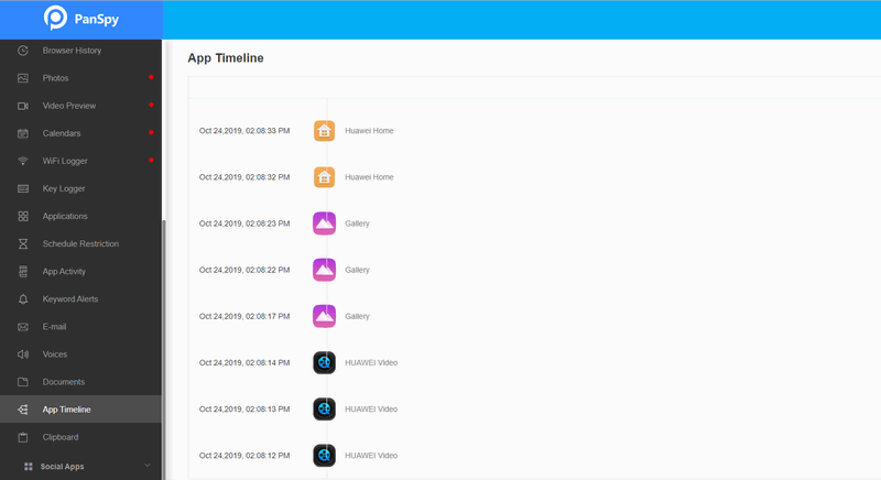 panspy app timeline