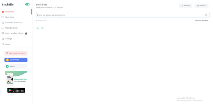 web blocker on Google