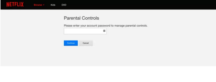 enter Netflix account password