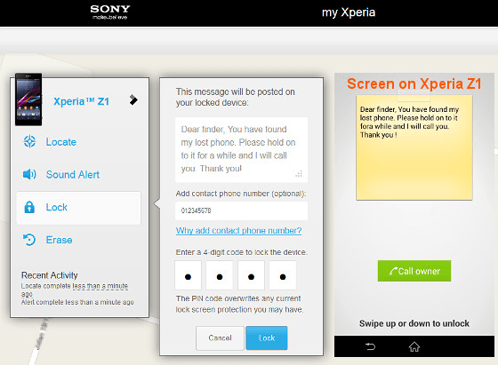 lock Sony phone