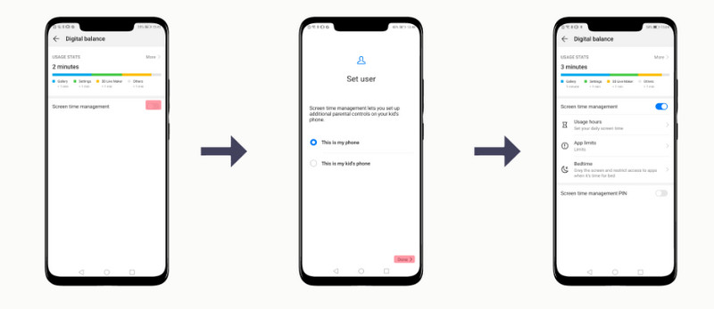 set screen time on Huawei P40 with Digital balance
