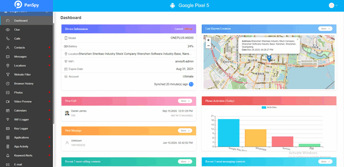 more features of panspy monitoring tool