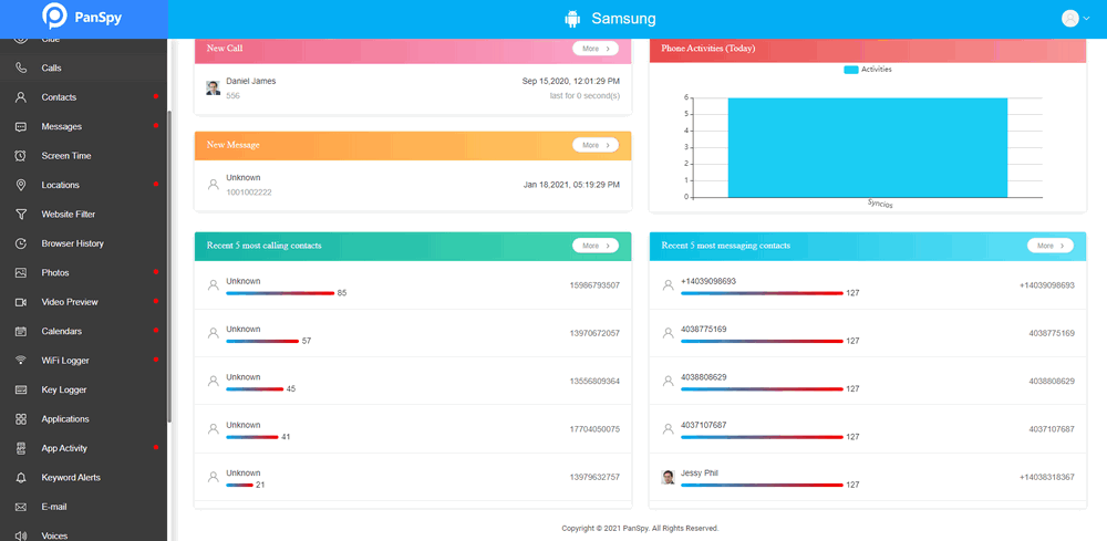 PanSpy tracks app activities on Samsung Galaxy S21