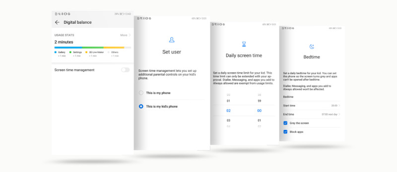 set parental control on Huawei P40 with Digital balance