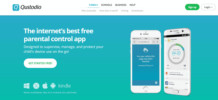 block websites on with qustodio parental control