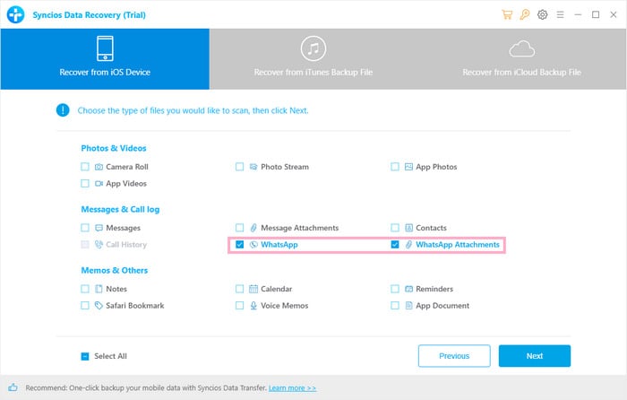 recover lost or deleted WhatsApp data