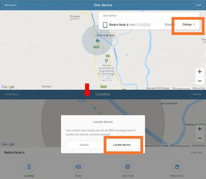 track Redmi Phone Step 3