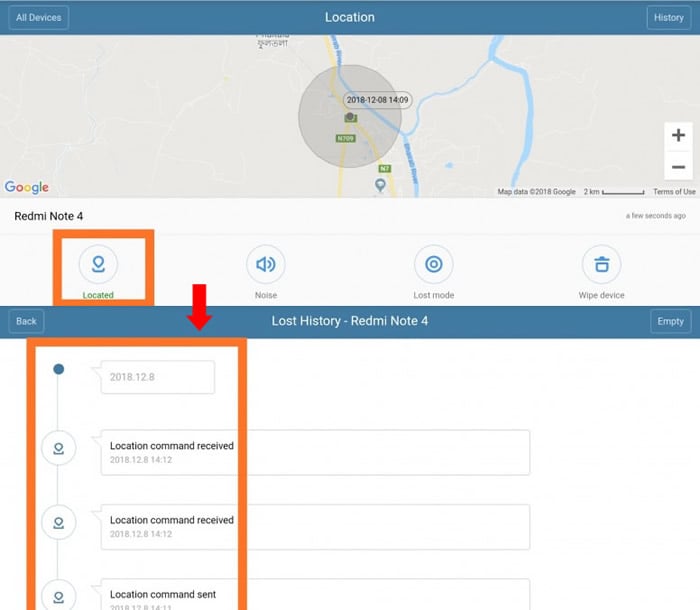 track Redmi Phone Step 4