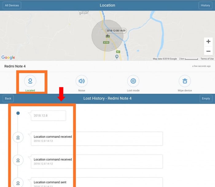 track Redmi Phone Step 4