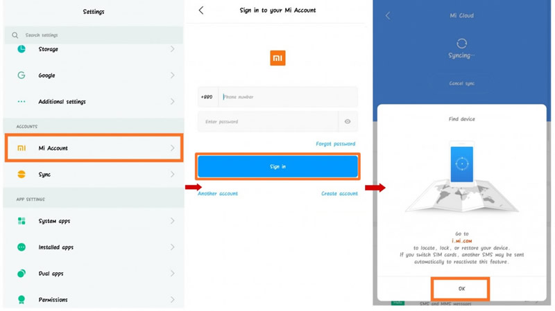 track Redmi Phone Step 1